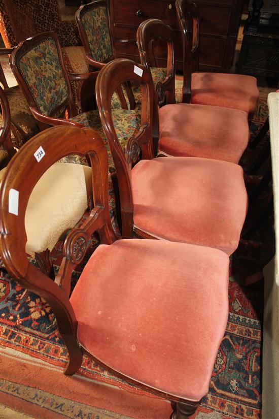 6 mahogany balloon back dining chairs